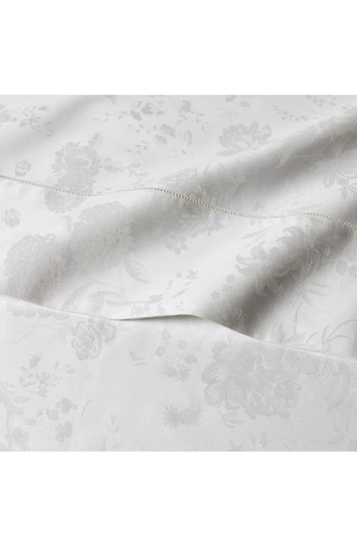 Shop Ralph Lauren Bethany 350 Thread Count Organic Cotton Jacquard Fitted Sheet In Parchment