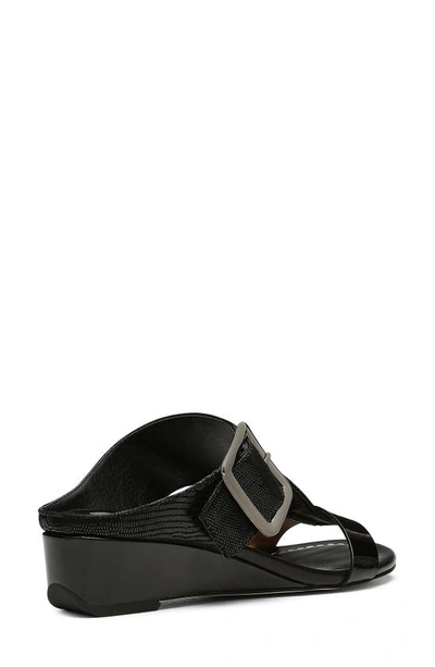 Donald Pliner Vine Buckled Wedge Sandal In Black