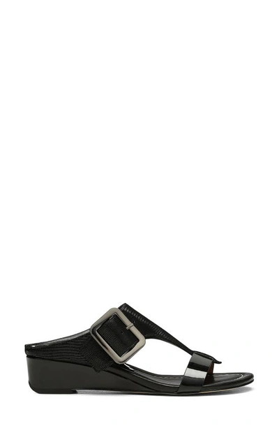 Donald Pliner Vine Buckled Wedge Sandal In Black