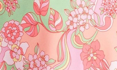 Shop Adelyn Rae Arla Floral Print Satin Mini Slipdress In Berry Sherbet