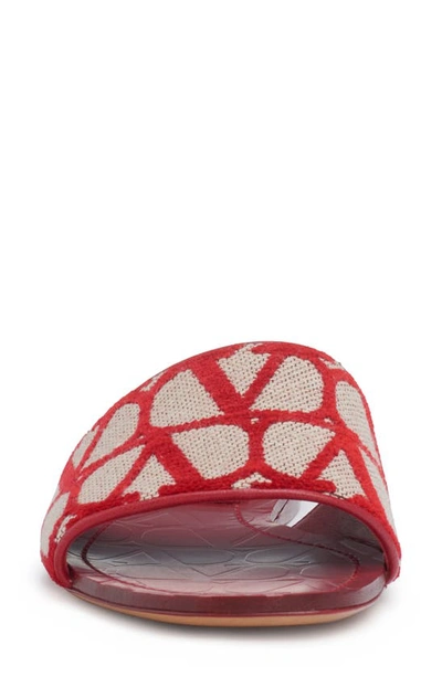 Valentino Toile Iconographe Canvas Slide In Naturale/ Rosso