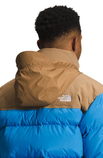 Shop The North Face '92 Low-fi Hi-tek Nuptse 700 Fill Power Down Jacket In Super Sonic Blue/brown