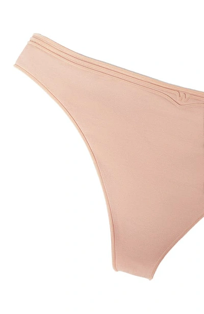 Shop Wolford Cotton Contour 3w Thong In Rose Tan