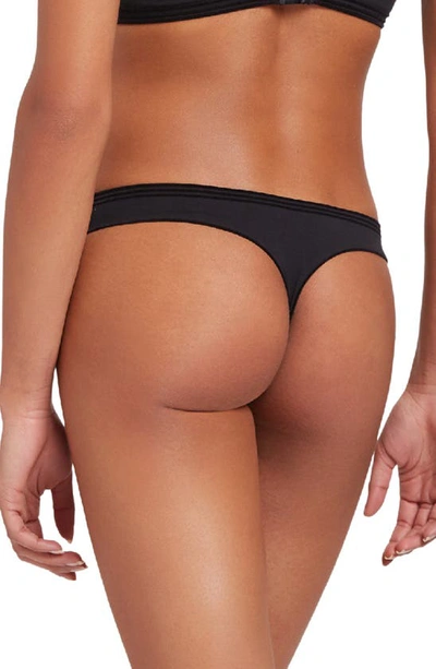Shop Wolford Cotton Contour 3w Thong In Black
