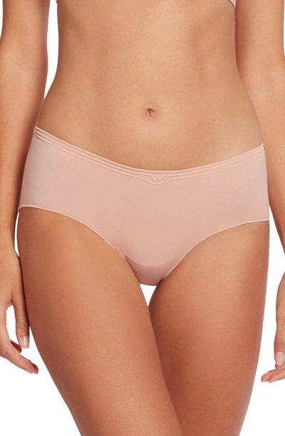 Shop Wolford Cotton Contour 3w Hipster Briefs In Rose Tan