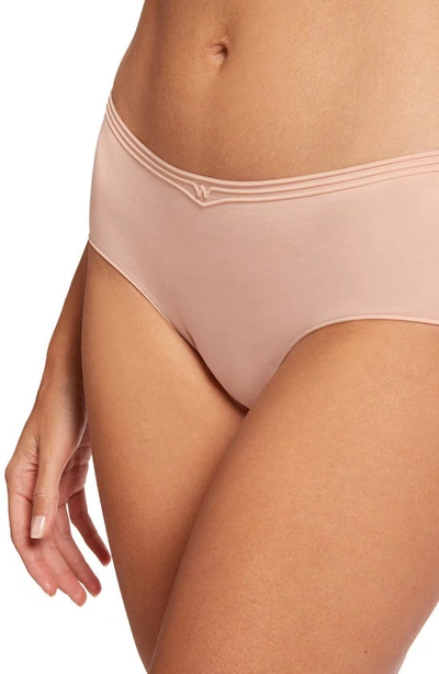 Shop Wolford Cotton Contour 3w Hipster Briefs In Rose Tan