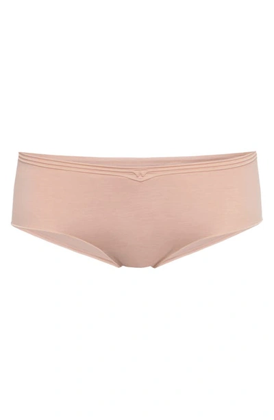 Shop Wolford Cotton Contour 3w Hipster Briefs In Rose Tan