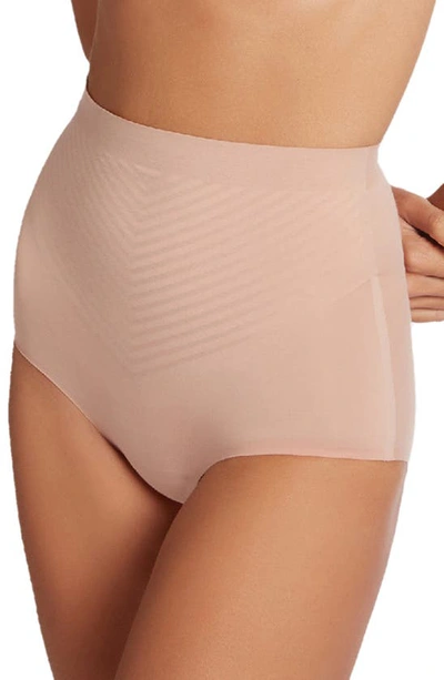 Shop Wolford Cotton Contour 3w High Waist Shaping Briefs In Rose Tan