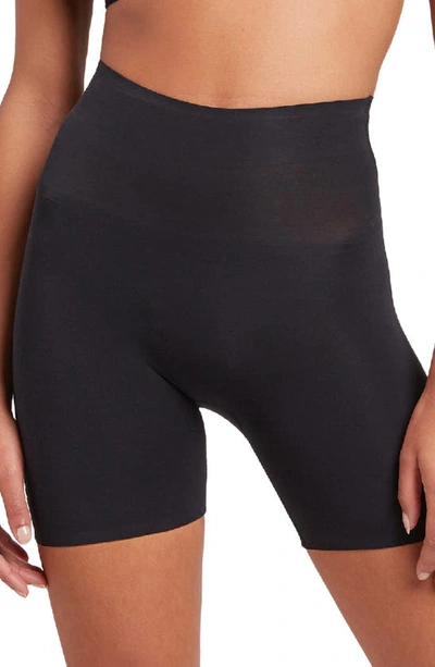 Shop Wolford Cotton Contour Control Shaping Shorts In Black