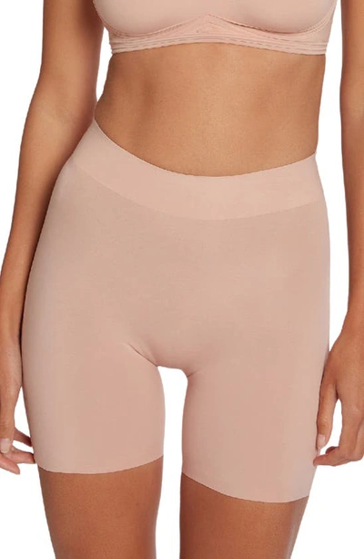 Shop Wolford Cotton Contour Control Shaping Shorts In Rose Tan