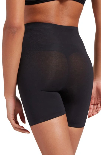 Shop Wolford Cotton Contour Control Shaping Shorts In Black