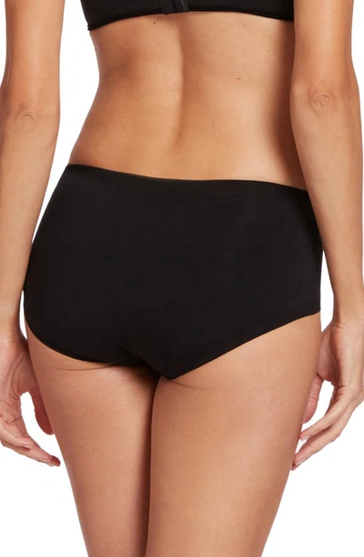 Shop Wolford Cotton Contour Seamless Hipster Briefs In Black