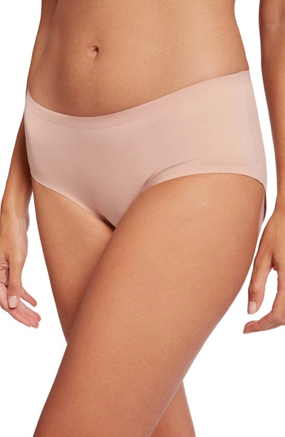 Shop Wolford Cotton Contour Seamless Hipster Briefs In Rose Tan