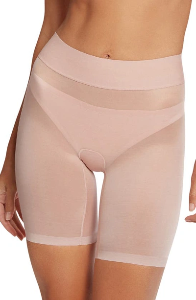 Shop Wolford Sheer Touch Shaping Shorts In Rose Powder