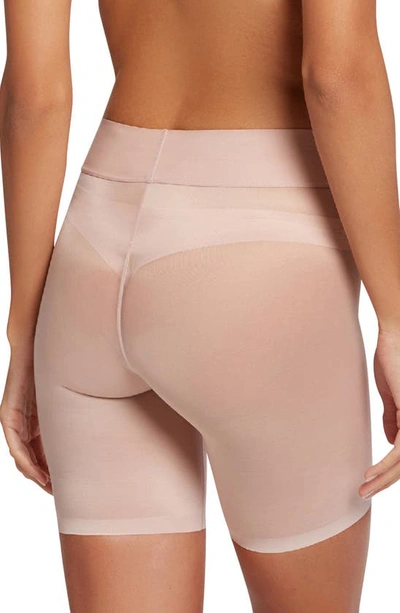 Wolford Cotton Contour Control High Waist Shorts In Rose Tan In Rose Powder