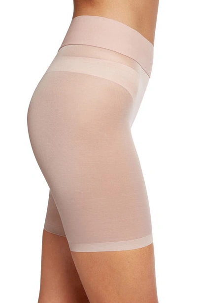 Shop Wolford Sheer Touch Shaping Shorts In Rose Powder