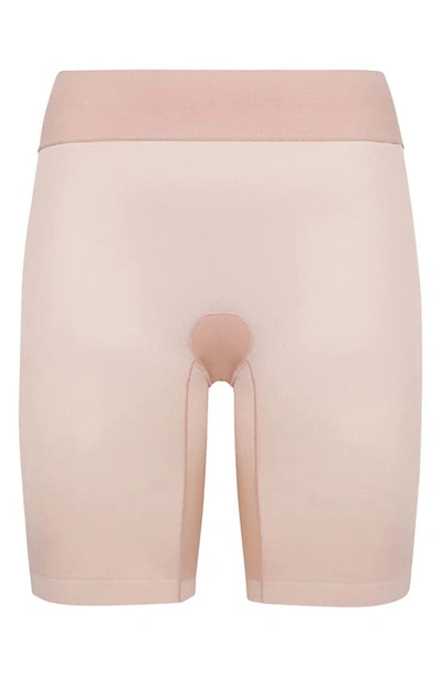 Wolford Cotton Contour Control High Waist Shorts In Rose Tan In Rose Powder