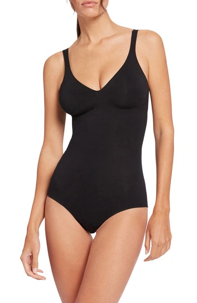 Shop Wolford Cotton Contour 3w Shaping Bodysuit In Black