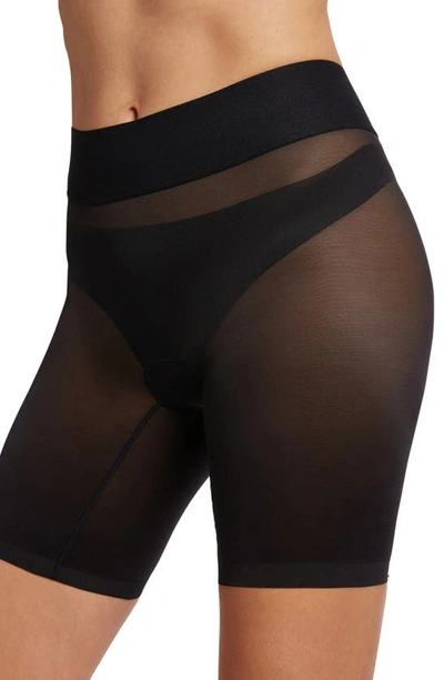 Shop Wolford Sheer Touch Shaping Shorts In Black