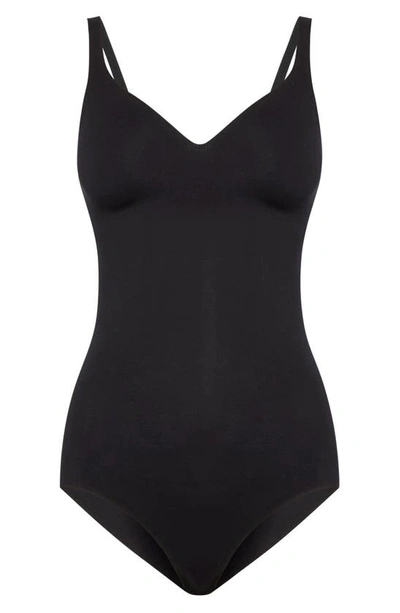 Shop Wolford Cotton Contour 3w Shaping Bodysuit In Black