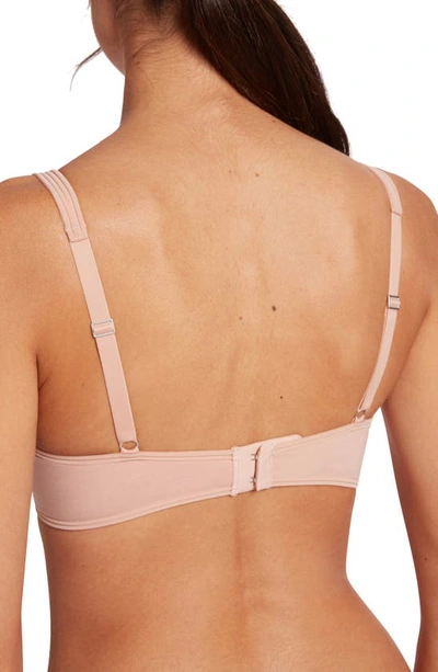 Shop Wolford Cotton Contour 3w Wireless Plunge Bra In Rose Tan