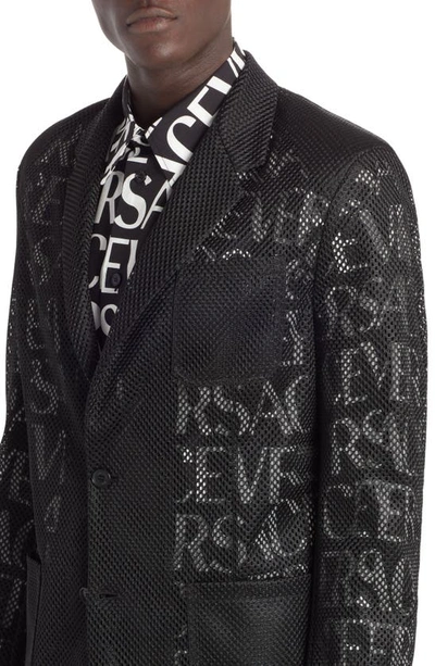 Shop Versace Mesh Jacket In Black