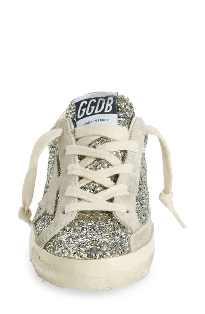 Shop Golden Goose Kids' Super-star Glitter Low Top Sneaker In Platinum/ Ivory/ Gold