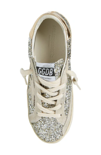 Shop Golden Goose Kids' Super-star Glitter Low Top Sneaker In Platinum/ Ivory/ Gold