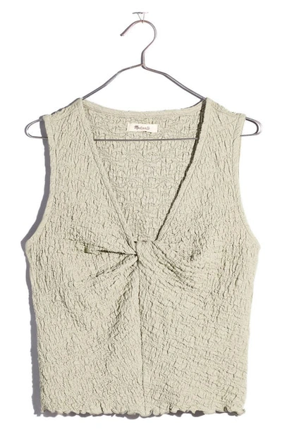 Shop Madewell Popcorn Knit Twist Front Sleeveless Crop Top In Forgotten Landscape