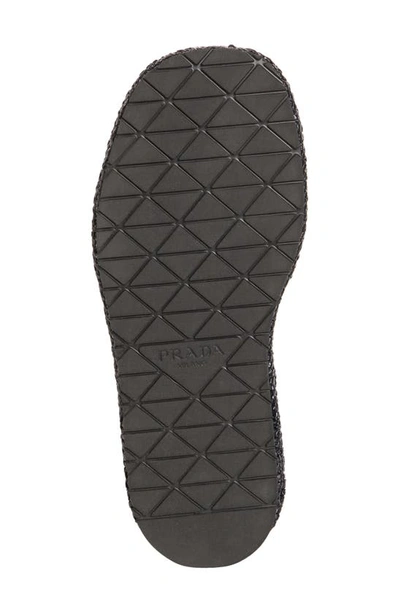 Shop Prada Raffia Flatform Slide Sandal In Black