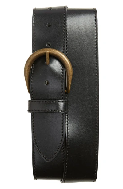 Shop Saint Laurent Leather Belt In Nero
