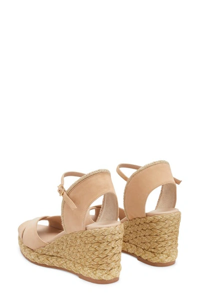 Shop Stuart Weitzman Mirela Ii Espadrille Wedge Sandal In Adobe/natural