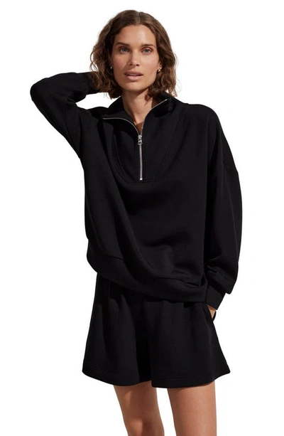 Varley Hawley Half-zip Sweatshirt In Black