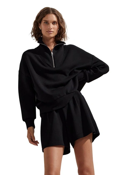Varley Hawley Half-zip Sweatshirt In Black