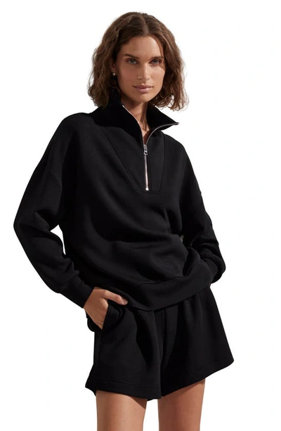 Varley Hawley Half-zip Sweatshirt In Black