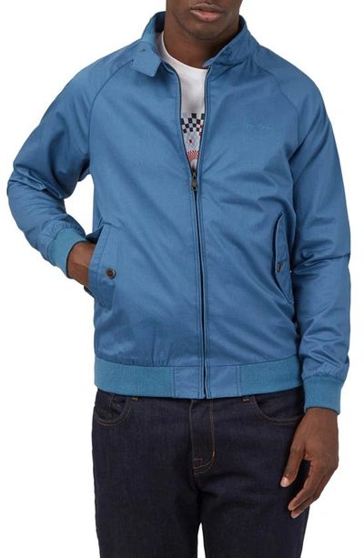 Shop Ben Sherman Signature Harrington Cotton Jacket In Blue Shadow