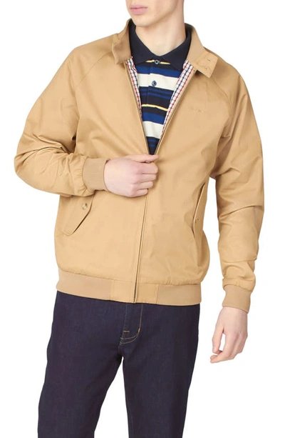 Shop Ben Sherman Signature Harrington Cotton Jacket In Sand