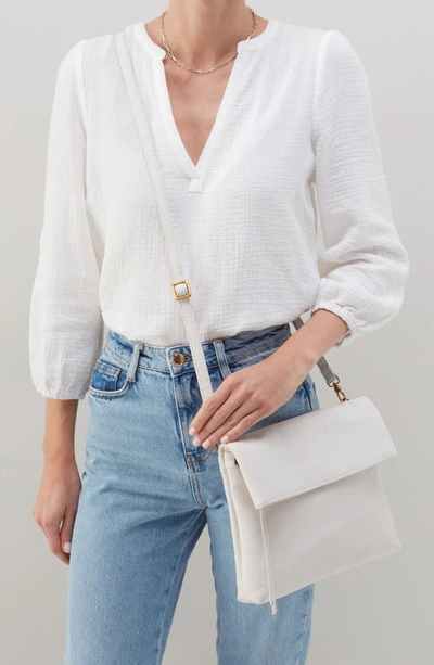 Hobo Draft Leather Crossbody Bag In White