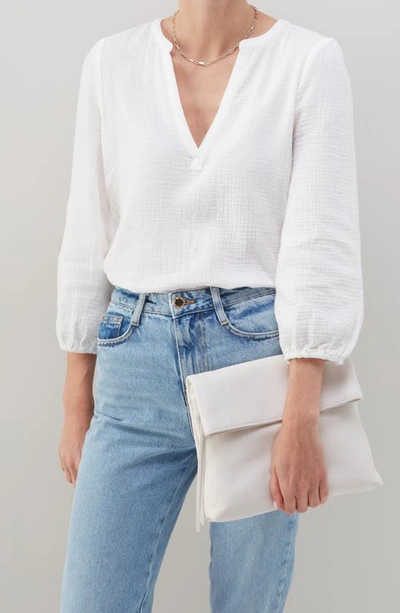 Hobo Draft Leather Crossbody Bag In White