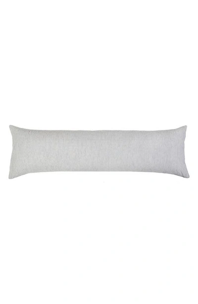 Pom Pom At Home Connor Stripe Linen & Cotton Body Pillow In Ivory/ Denim