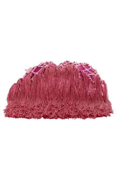 Shop Petit Kouraj Daye Fringe Top Handle Bag In Casis