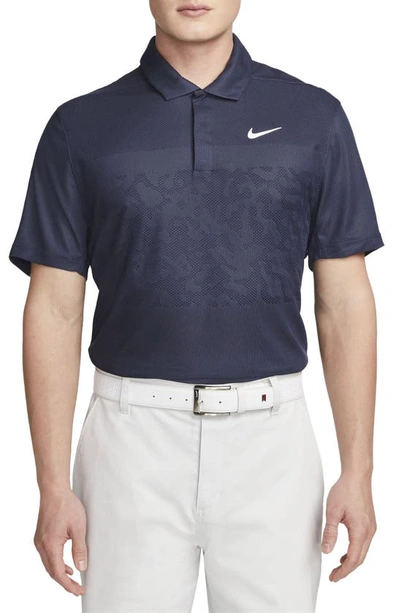 Shop Nike X Tiger Woods Dri-fit Golf Polo In Navy/blue/white