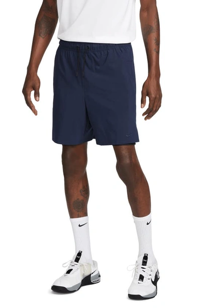 Shop Nike Dri-fit Unlimited 2-in-1 Versatile Shorts In Obsidian/ Black