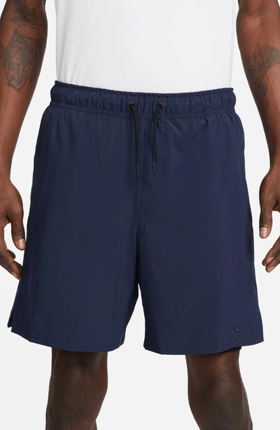 Nike Men's Unlimited Dri-fit 7" 2-in-1 Versatile Shorts In Obsidian/ Black