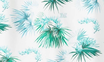 Shop Max Mara Svago Tropical Floral Silk Button-up Shirt In Turquoise