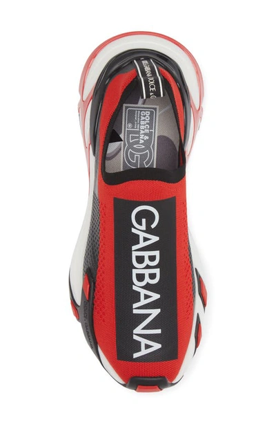 Shop Dolce & Gabbana Sorrento Logo Slip-on Sneaker In Red/ Black/ White