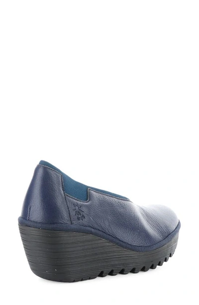 Shop Fly London Yoza Wedge Ballet Shoe In Ocean Mousse