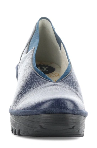 Fly London Yoza Wedge Ballet Shoe In Ocean Mousse