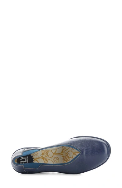 Shop Fly London Yoza Wedge Ballet Shoe In Ocean Mousse