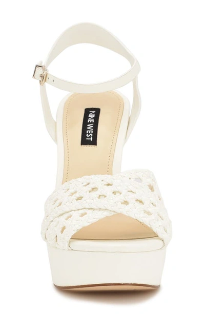Shop Nine West Grecia Ankle Strap Platform Sandal In White